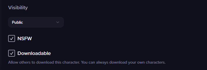 The visibility selector in Studio showing public, unlisted, and private.